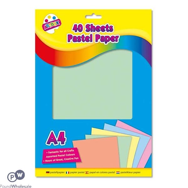 Artbox A4 Assorted Colour Pastel Paper 40 Sheets