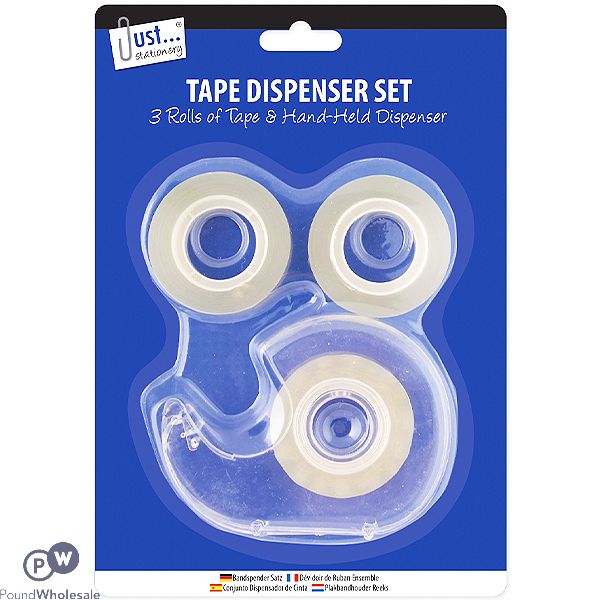 Just Stationery Dispenser Set With 3 Tape Rolls