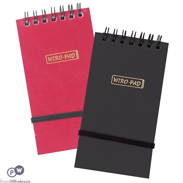 WIRO-PAD NOTEPAD WITH ELASTIC BAND 70 X 128MM ASSORTED