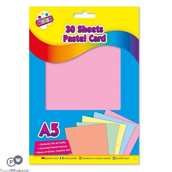 Artbox A5 Assorted Colour Pastel Card 30 Sheets