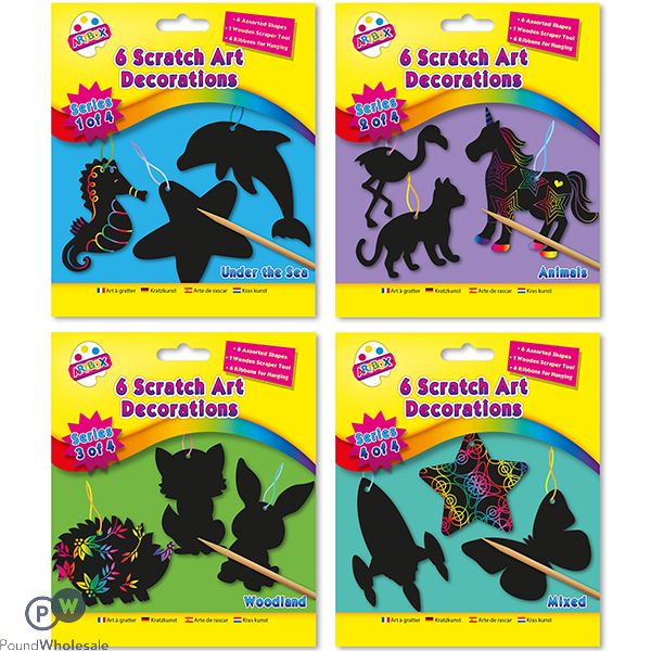 Artbox Scratch Art Decorations 6 Pack Assorted