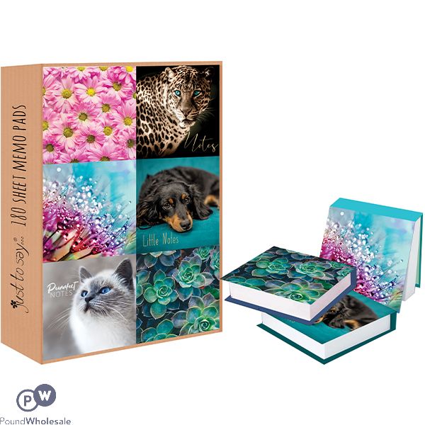 Just Stationery Photographic 180 Sheet Memo Blocks Assorted