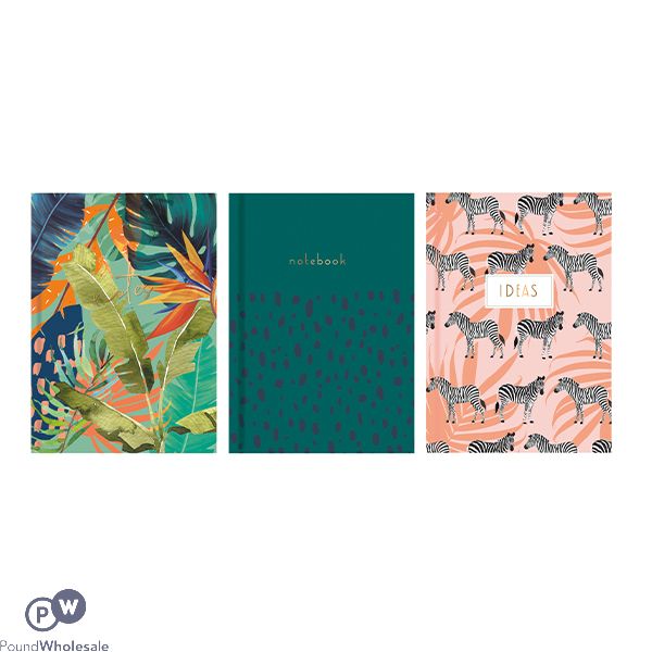 Just Stationery A6 Wild Hardback Notebook Assorted
