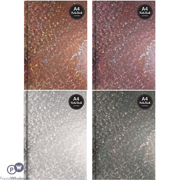 Just Stationery A4 Holographic Hardback Notebook Assorted Colours
