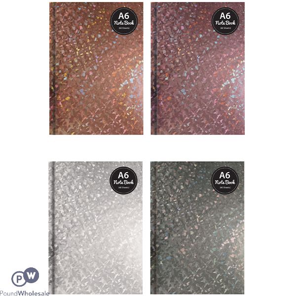 Just Stationery A6 Holographic Hardback Notebook Assorted Colours
