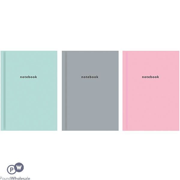 Just Stationery A4 Pastel Hardback Ruled Notebook Assorted Colours
