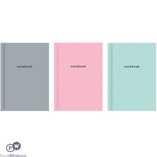 Just Stationery A6 Pastel Hardback Ruled Notebook Assorted Colours