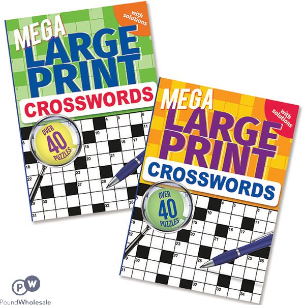 40 Puzzle Large Print Mega Crossword Activity Book Assorted
