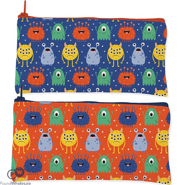 Monsters Zipped Pencil Case Assorted Colours