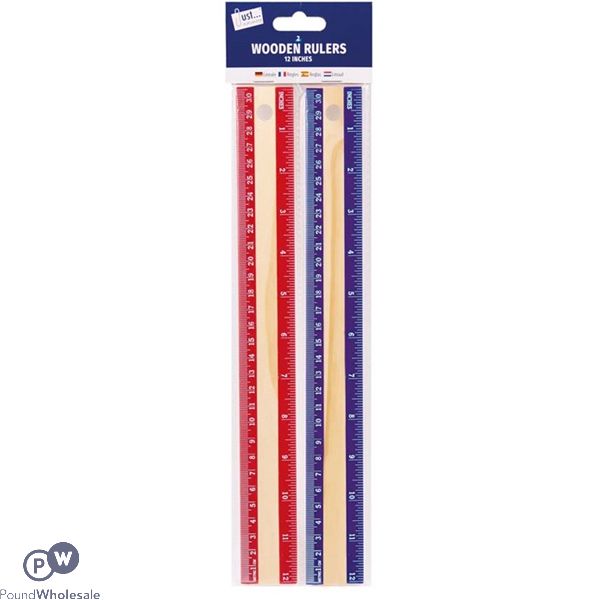 2pc WOODEN RULERS 30cm