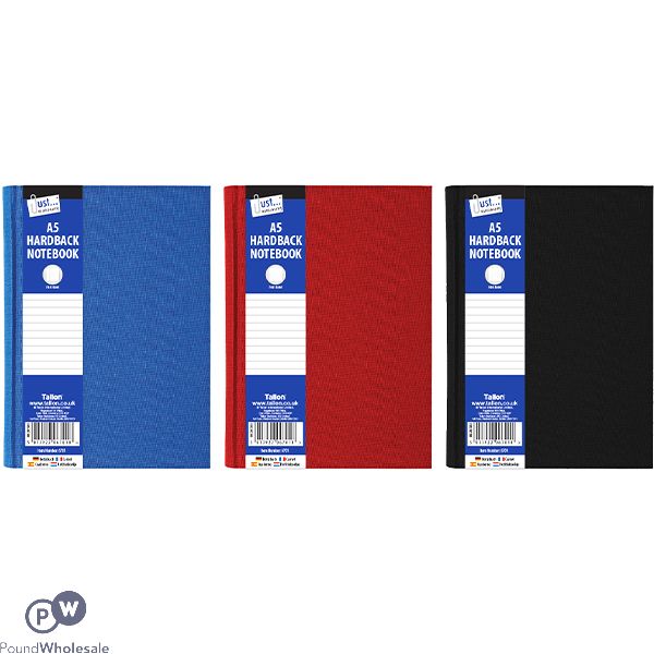 Just Stationery A5 Ruled Hardback Notebook Assorted Colours