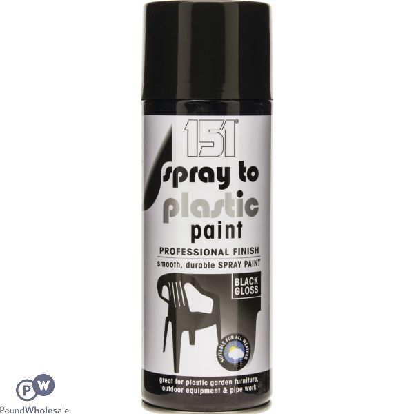 151 Spray To Plastic Paint Black Gloss