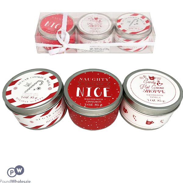 VILLAGE ASSORTED SCENTED TIN CANDLES 3OZ GIFT SET 3 PACK