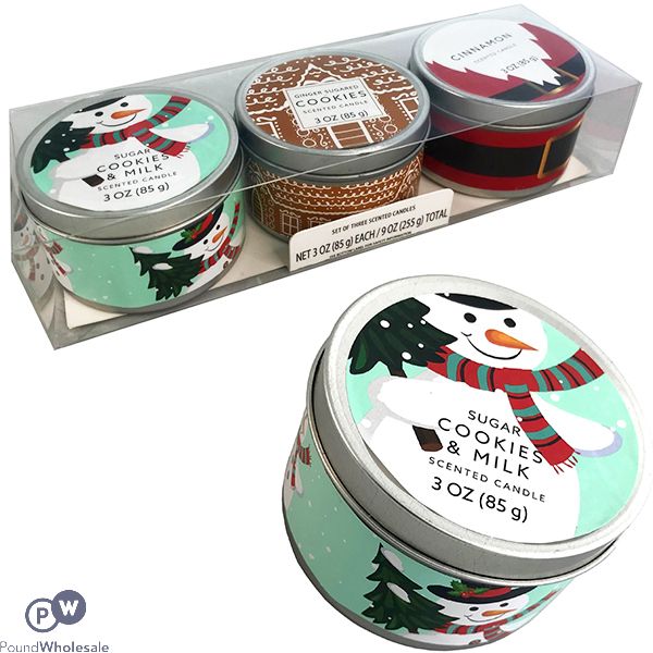 Whimsy Assorted Scented Tin Candles 3oz Gift Set 3 Pack