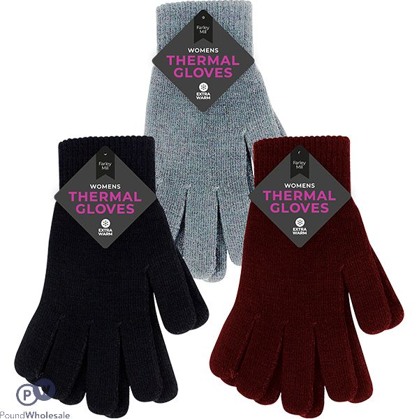 Farley Mill Extra Warm Women's Thermal Gloves Assorted Colours