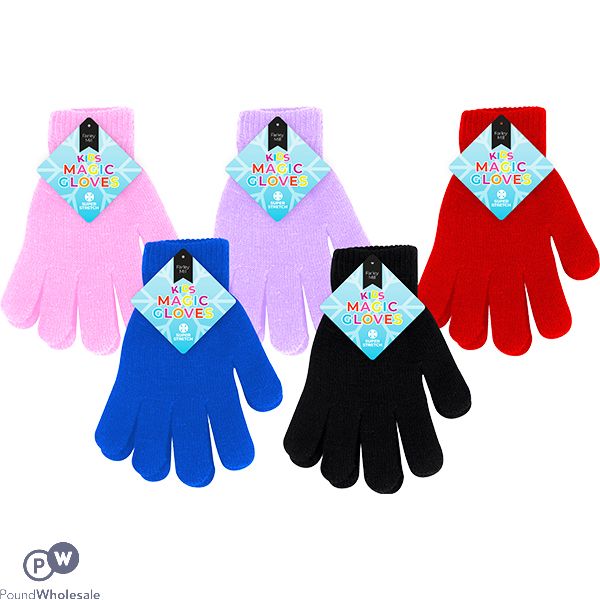 Farley Mill Kids Plain Magic Gloves Assorted Colours