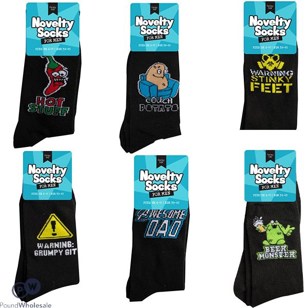 FARLEY MILL MEN'S SIZE 6-11 NOVELTY SOCKS ASSORTED