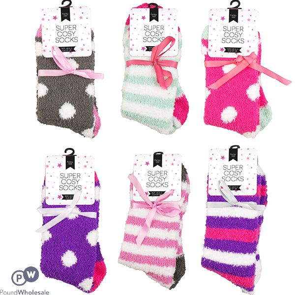 Farley Mill Ladies' Size 4-6 Cosy Printed Socks Assorted