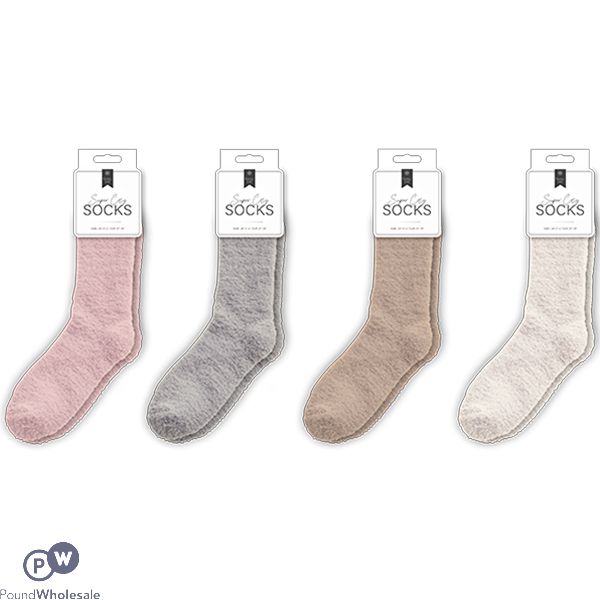 Farley Mill Ladies' Size 4-6 Super Cosy Plain Socks Assorted Colours