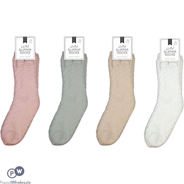 Farley Mill UK 3-7 Lurex Knitted Slipper Socks Assorted Colours