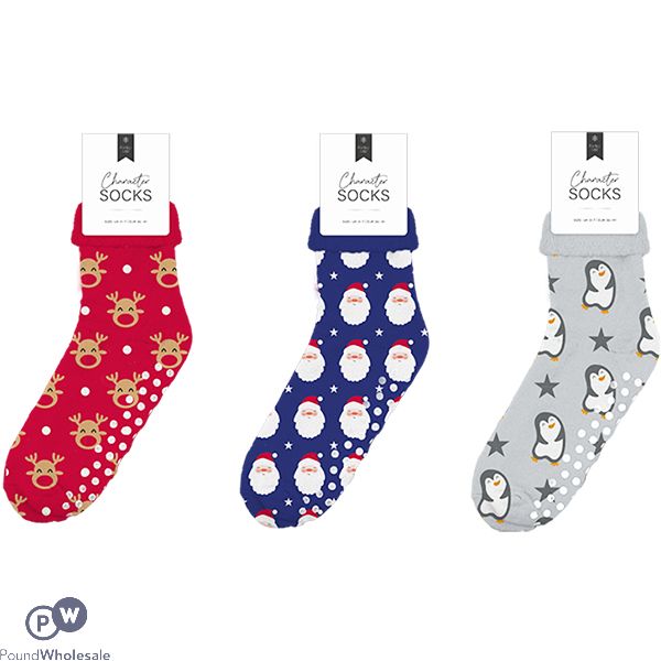 Farley Mill Uk 3-7 Novelty Printed Xmas Bed Socks Assorted