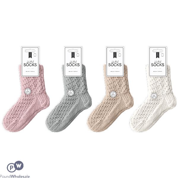 Farley Mill UK 3-7 Ladies Super Soft Knitted Socks 2 Pack Assorted