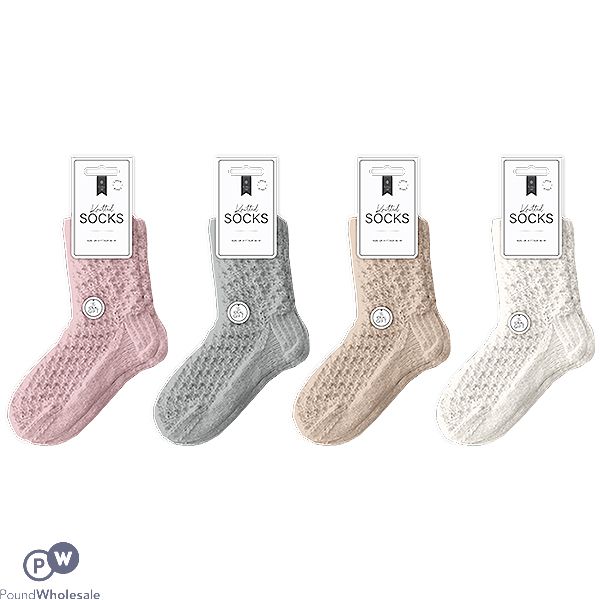 Farley Mill Uk 3-7 Ladies Super Soft Knitted Socks 2 Pack Assorted