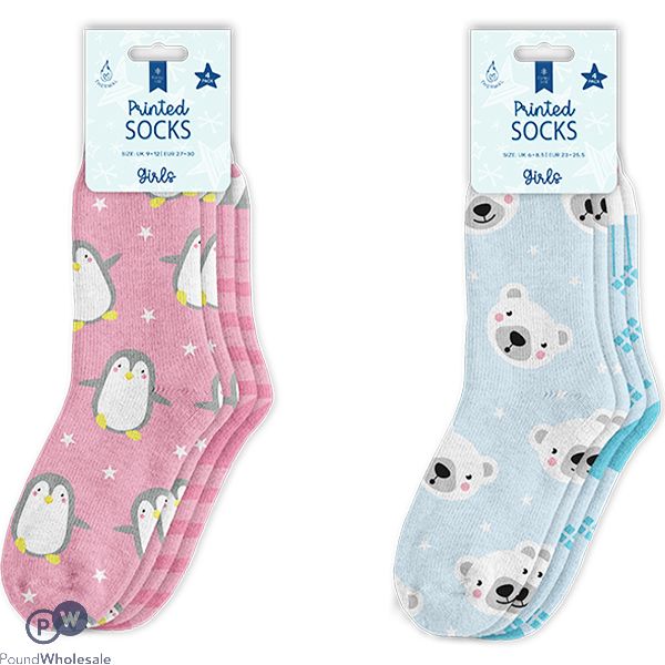 Farley Mill Kids Printed Thermal Socks 4 Pack Assorted