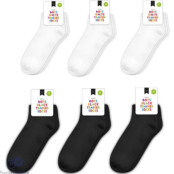 Farley Mill Boys Plain Trainer Socks Assorted