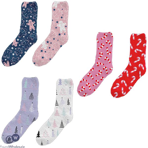 Farley Mill UK 4-8 Ladies Printed Soft Slouch Socks 2 Pack Assorted