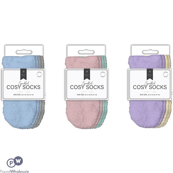 Farley Mill Uk 4-8 Ladies Mixed Cosy Socks 2 Pack Assorted Colours
