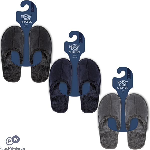 Farley Mill Men's Suede Memory Foam Slippers Assorted