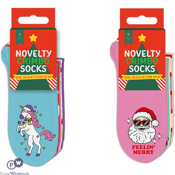 Farley Mill Girls Printed Novelty Christmas Lurex Socks 5 Pack Assorted