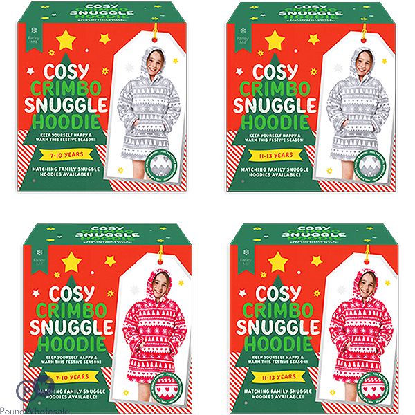 Farley Mill Older Kids Cosy Christmas Snuggle Hoodie Assorted