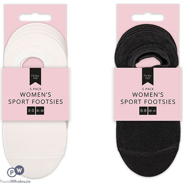 Farley Mill Women's Sport Footsies 5 Pack Assorted Colours