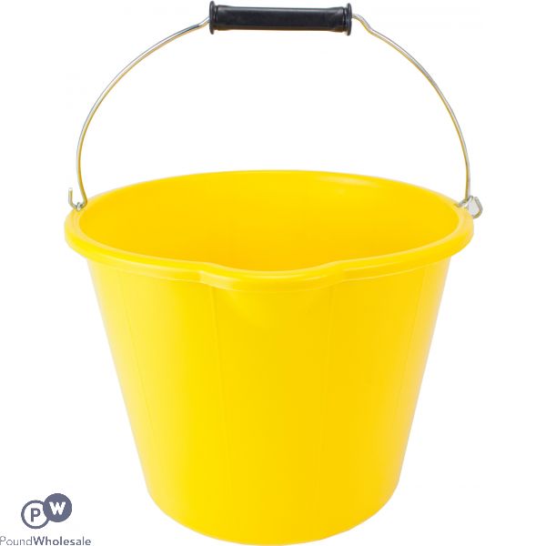 HEAVY DUTY YELLOW BUILDERS BUCKET 14L