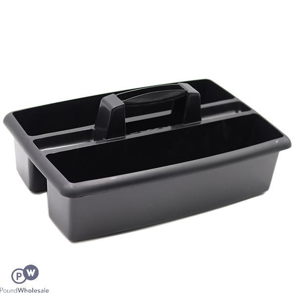 Carry All Rectangular Cleaning Caddy Black 40cm