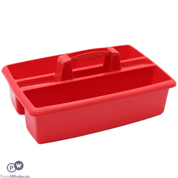 CARRY ALL RECTANGULAR CLEANING CADDY RED 40CM