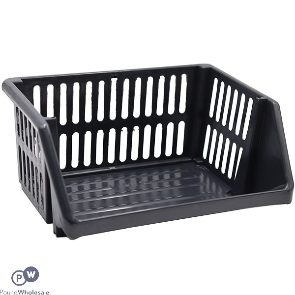 MULTIPURPOSE STACKABLE STORAGE RACK GRAPHITE