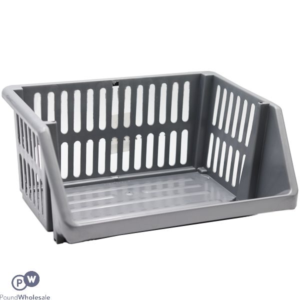 MULTIPURPOSE STACKABLE STORAGE RACK SILVER