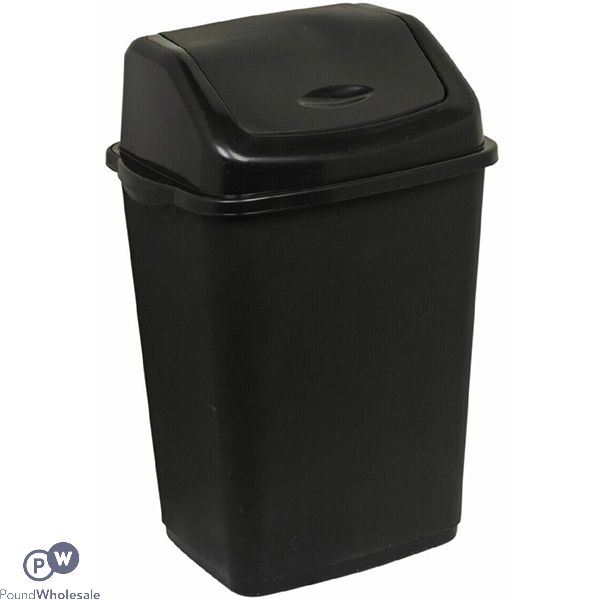 Plastic Swing Bin Black 50l