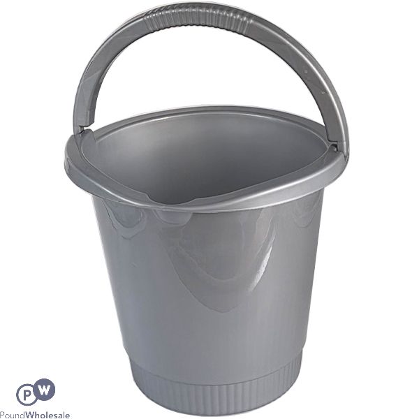 Eco Round Bucket Silver 10l