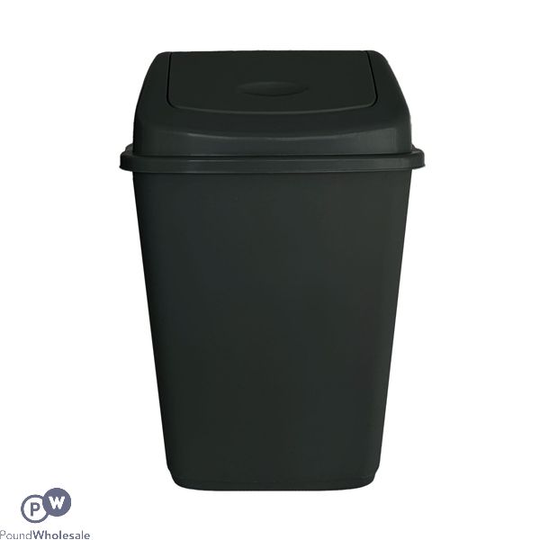 Black Plastic Swing Top Bin 10l