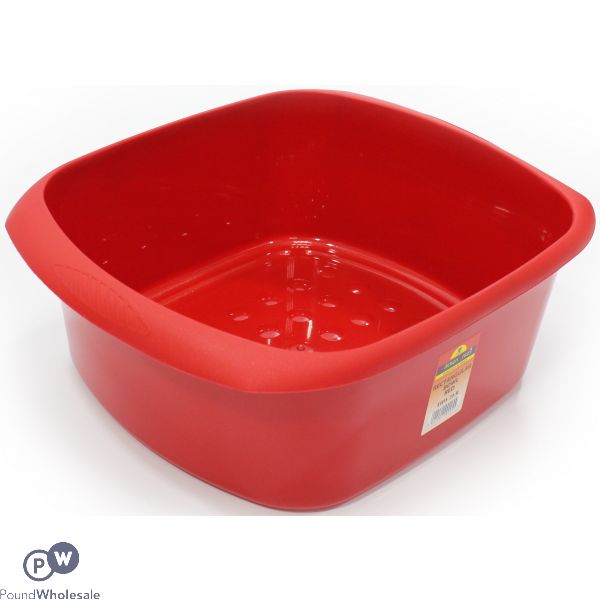 RECTANGULAR WASHING UP BOWL GLITTER RED 11L