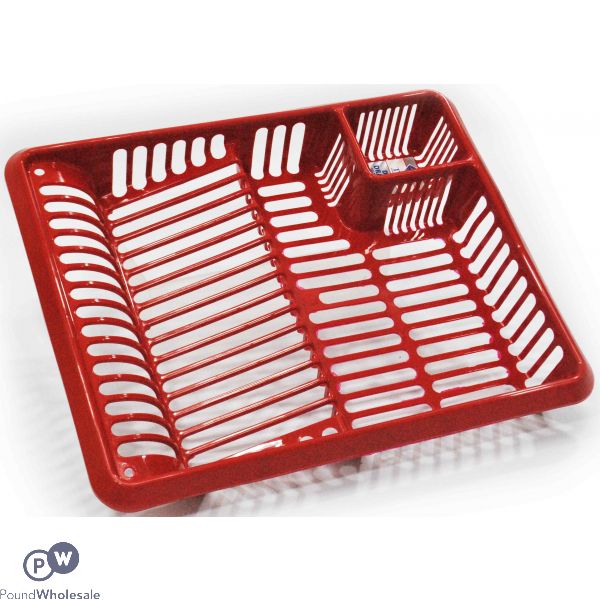 Large Dish Drainer Glitter Red