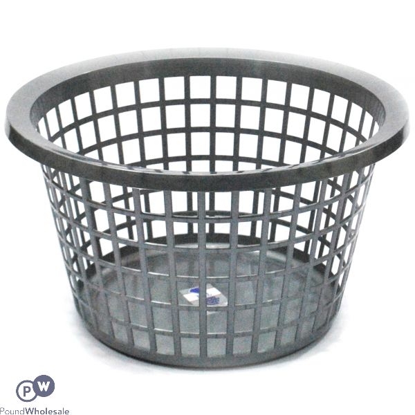 ROUND LAUNDRY BASKET SILVER