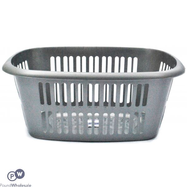 Rectangular Laundry Basket Silver 55l