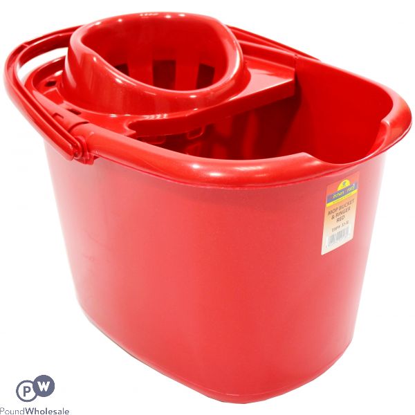 MOP BUCKET GLITTER RED 15L