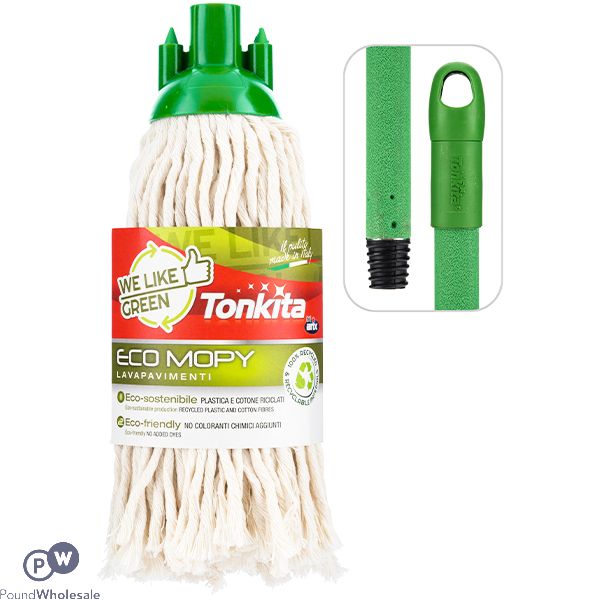 Tonkita Green Eco Cotton Mop & Handle 130cm