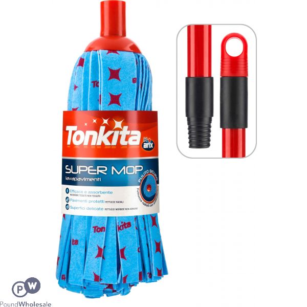 Tonkita Super Mop Non Woven With Red Handle Assorted